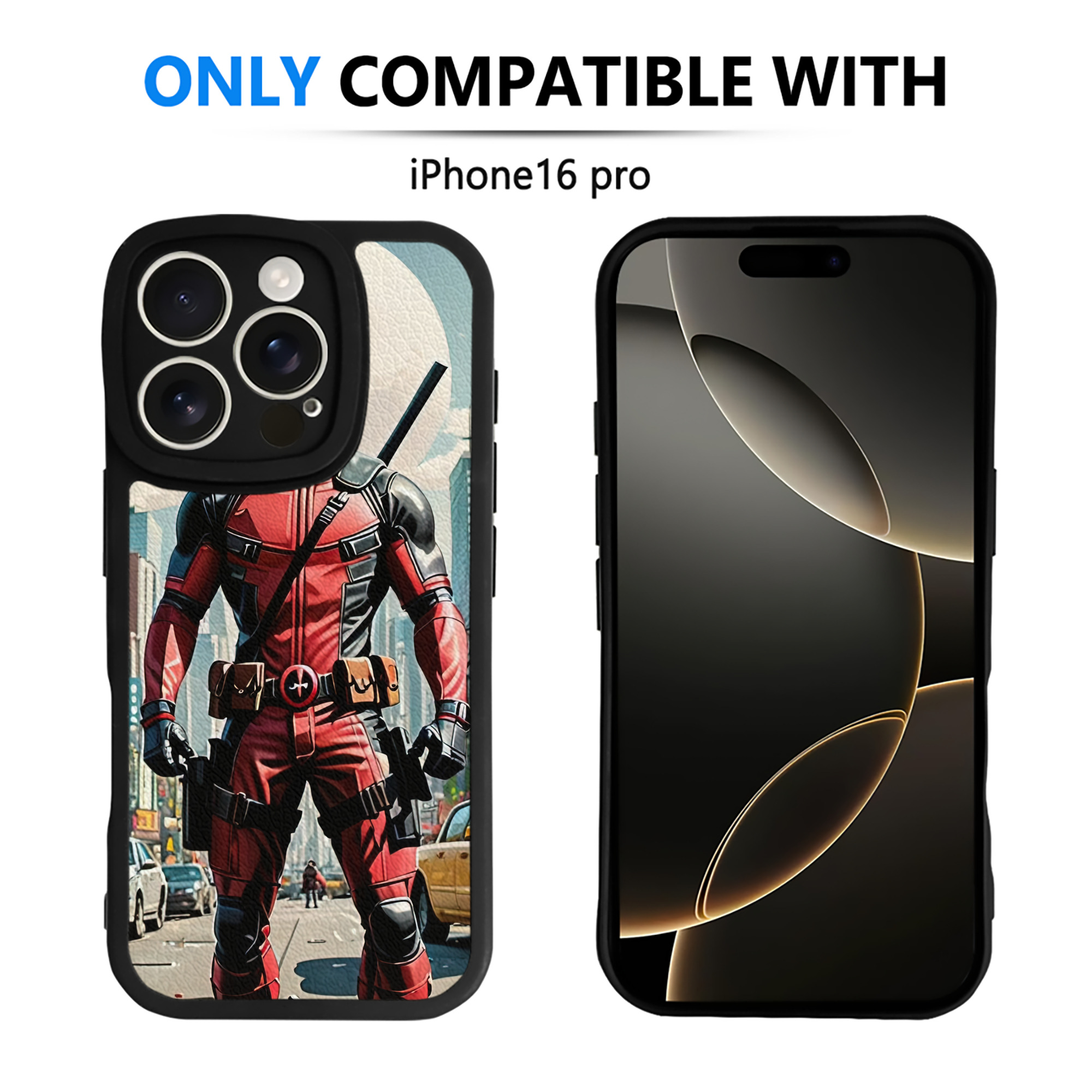 （画像用） Deadpool デッドプール 【iPhone 16シリーズ対応】シリコンスマホケース（レザー調） 材質：シリコン